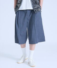 ABAHOUSE / アバハウス ショート・ハーフ・半端丈パンツ | TRシャンブレー ワイドショートパンツ / クロップドスラックス【予約】