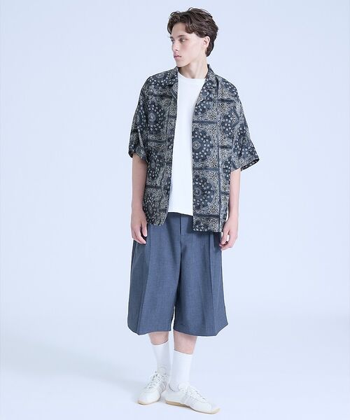 ABAHOUSE / アバハウス ショート・ハーフ・半端丈パンツ | TRシャンブレー ワイドショートパンツ / クロップドスラックス【予約】 | 詳細18
