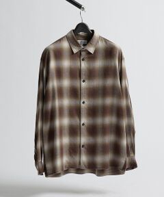 ABAHOUSE / アバハウス シャツ・ブラウス | ソフトブラッシュ オンブレーチェック レギュラーカラーシャツ / オーバーサイズ