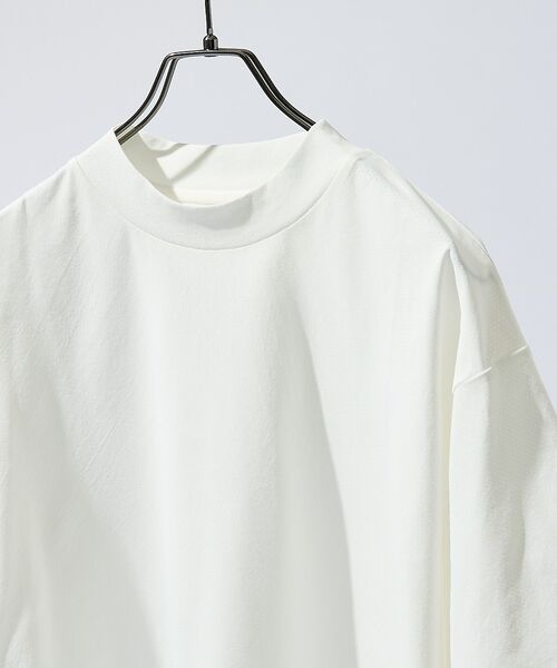 ABAHOUSE / アバハウス Tシャツ | 【通気・速乾・ストレッチ】BREEZE MESH モックネックTシャツ【予約】(ホワイト)