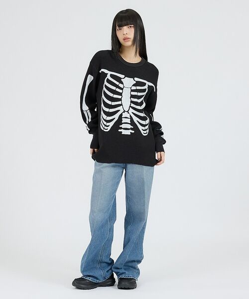 ABAHOUSE / アバハウス スウェット | 【Healthknit / ヘルスニット】サーマルニット ワッフル ボーンズプリ | 詳細5