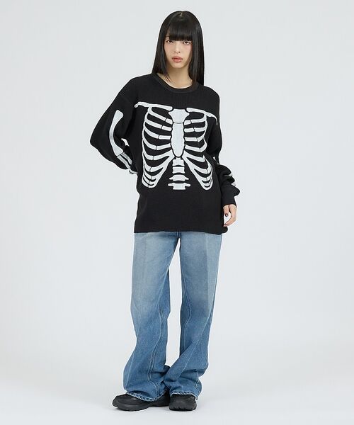 ABAHOUSE / アバハウス スウェット | 【Healthknit / ヘルスニット】サーマルニット ワッフル ボーンズプリ | 詳細6