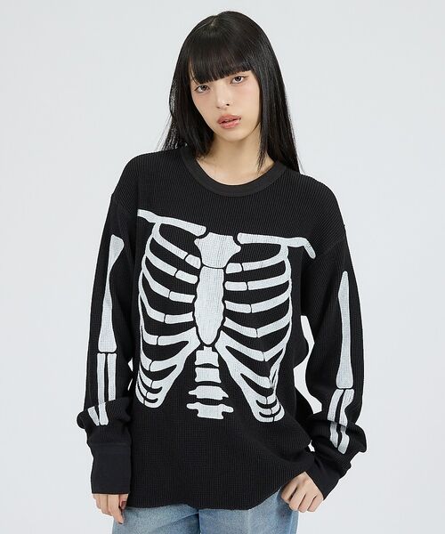 ABAHOUSE / アバハウス スウェット | 【Healthknit / ヘルスニット】サーマルニット ワッフル ボーンズプリ | 詳細7