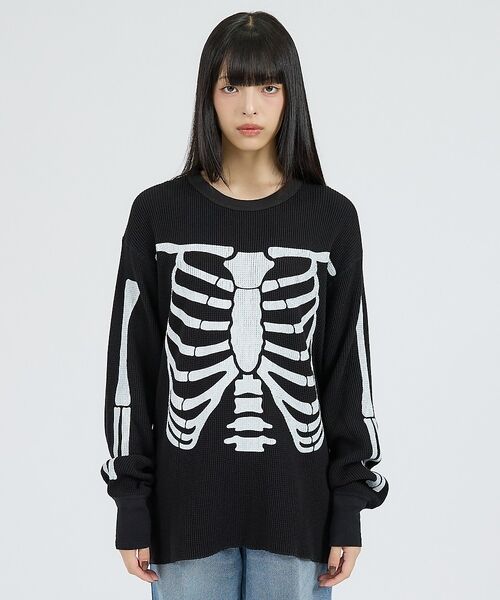 ABAHOUSE / アバハウス スウェット | 【Healthknit / ヘルスニット】サーマルニット ワッフル ボーンズプリ | 詳細8