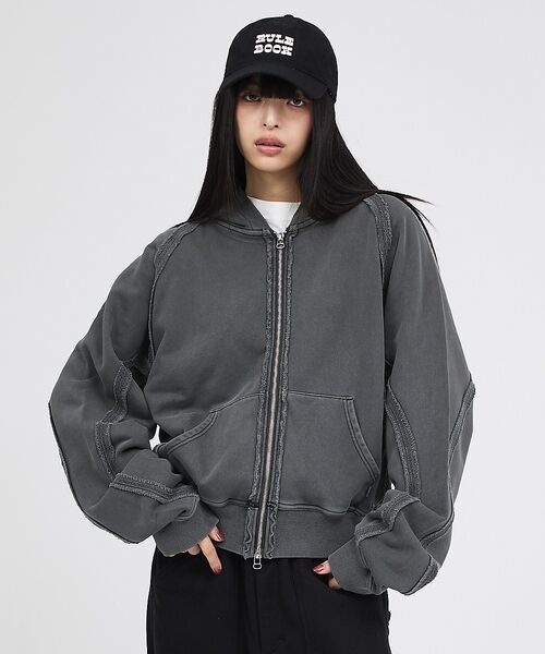ABAHOUSE / アバハウス パーカー | 【RUSSELL×jieDa】 Campus Sweat Zip Hoodie（ブラック）