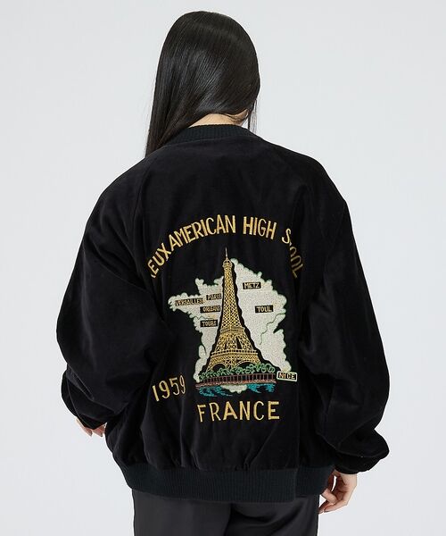ABAHOUSE / アバハウス ブルゾン | 【THRIFTY LOOK / スリフティールック】FRANCE SOUVENI（ブラック）