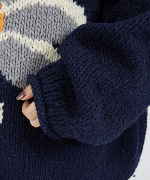 ABAHOUSE / アバハウス ニット・セーター | 【THRIFTY LOOK / スリフティールック】HAND KNIT ROLL | 詳細18