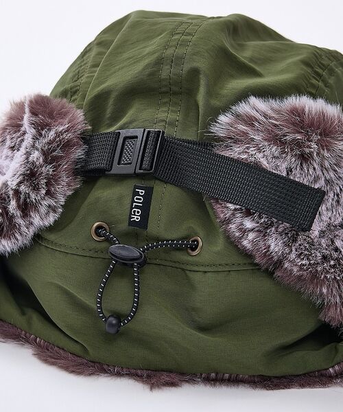 ABAHOUSE / アバハウス ハット | 【POLER / ポーラー】NYLON FUR FLAP CAP / ナイロン | 詳細18