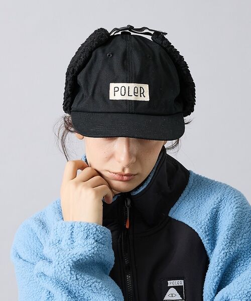ABAHOUSE / アバハウス ハット | 【POLER / ポーラー】2WAY COTTON BOA FLAP CAP /（ブラック）
