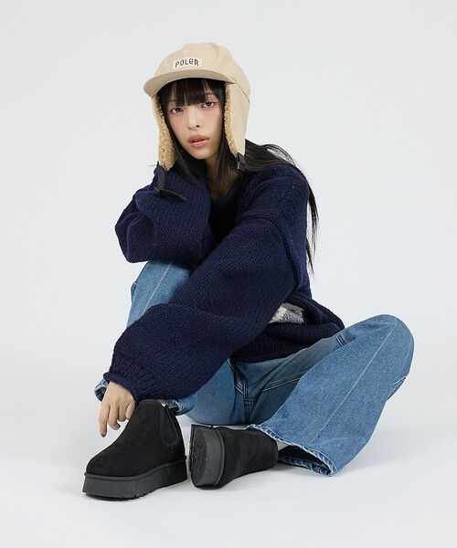 ABAHOUSE / アバハウス ハット | 【POLER / ポーラー】2WAY COTTON BOA FLAP CAP / | 詳細9