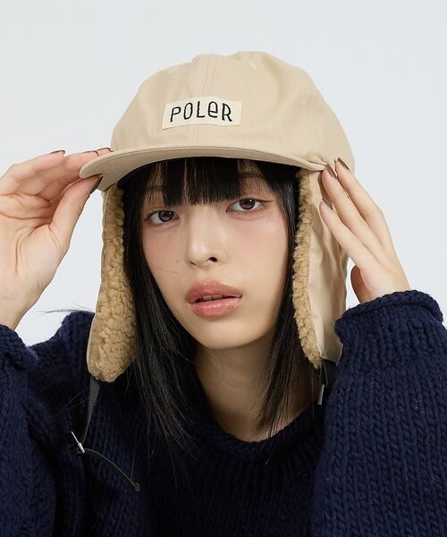ABAHOUSE / アバハウス ハット | 【POLER / ポーラー】2WAY COTTON BOA FLAP CAP /（ベージュ）