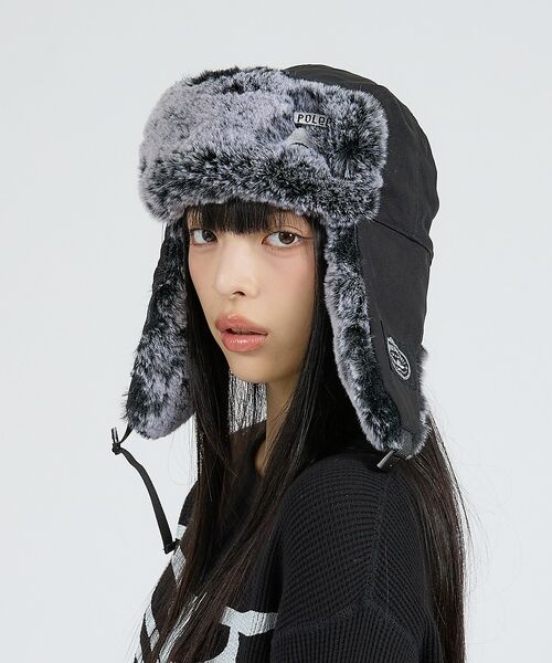 ABAHOUSE / アバハウス ハット | 【POLER / ポーラー】MILITARY FUR VISOR CAP / ミ（ブラック）