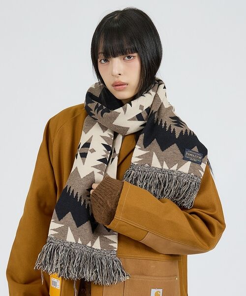 ABAHOUSE / アバハウス マフラー・ショール・スヌード・ストール | 【PENDLETON / ペンドルトン】KNIT MUFFLER / HARDI（ブラック系その他2）
