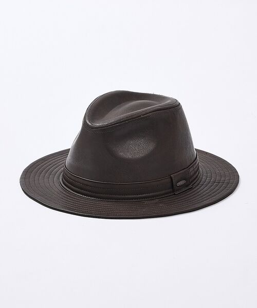 ABAHOUSE / アバハウス ハット | 【RUBEN/ルーベン】FAKE LEATHER FLAT HAT/RUS-13（ブラウン）