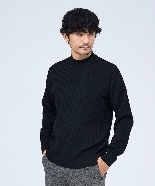 ABAHOUSE / アバハウス ニット・セーター | 【ハイストレッチ】ブロック ジャガード モックネックニット【予約】 | 詳細22