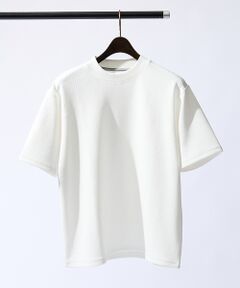ABAHOUSE / アバハウス シャツ・ブラウス | 【ヘリンボーン柄】ジャガード モックネック 半袖 Tシャツ【予約】