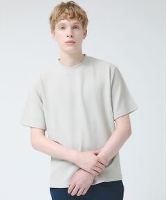 ABAHOUSE / アバハウス シャツ・ブラウス | 【ヘリンボーン柄】ジャガード モックネック 半袖 Tシャツ / アンサンブル対応