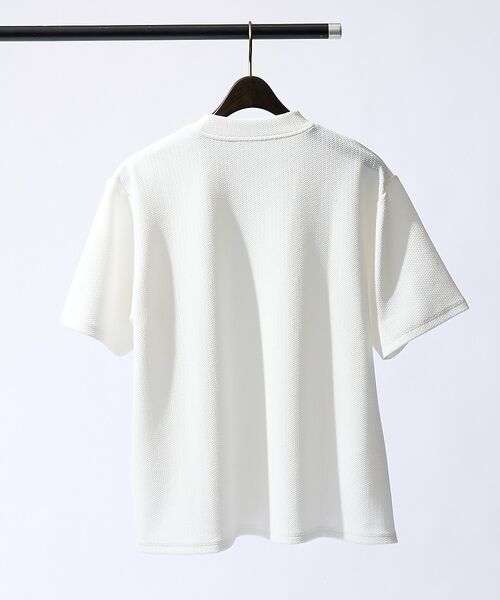 ABAHOUSE / アバハウス シャツ・ブラウス | 【ヘリンボーン柄】ジャガード モックネック 半袖 Tシャツ【予約】 | 詳細2