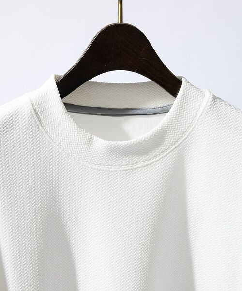 ABAHOUSE / アバハウス シャツ・ブラウス | 【ヘリンボーン柄】ジャガード モックネック 半袖 Tシャツ【予約】 | 詳細3