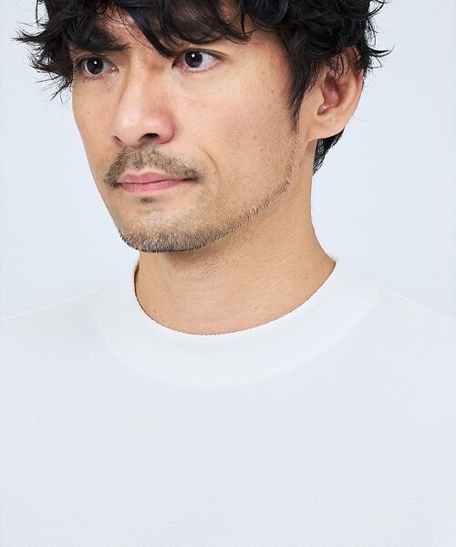 ABAHOUSE / アバハウス シャツ・ブラウス | 【ヘリンボーン柄】ジャガード モックネック 半袖 Tシャツ / アンサンブル対応 | 詳細7