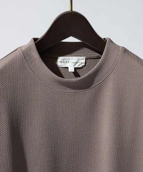ABAHOUSE / アバハウス シャツ・ブラウス | 【ヘリンボーン柄】ジャガード モックネック 半袖 Tシャツ / アンサンブル対応 | 詳細16