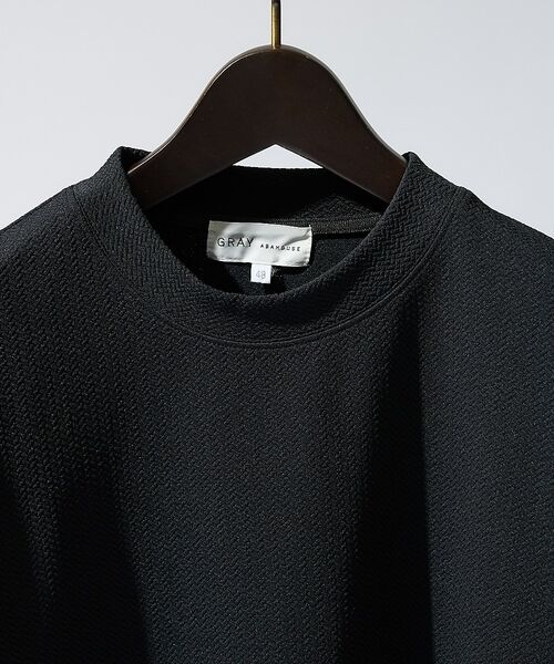 ABAHOUSE / アバハウス シャツ・ブラウス | 【ヘリンボーン柄】ジャガード モックネック 半袖 Tシャツ / アンサンブル対応 | 詳細18