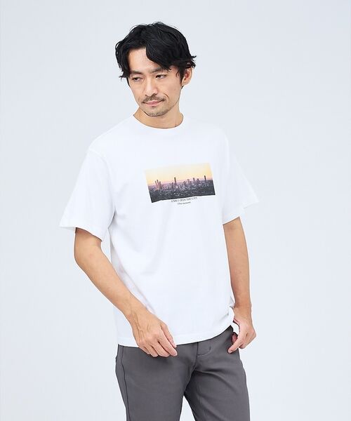 ABAHOUSE / アバハウス Tシャツ | 【THE CITY】プリント 半袖Tシャツ（ホワイト系その他2）