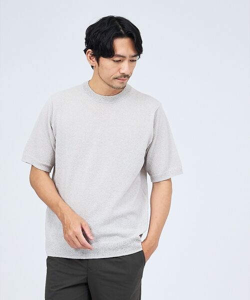 ABAHOUSE / アバハウス Tシャツ | ブークレー 半袖Tシャツ(ライトグレー)