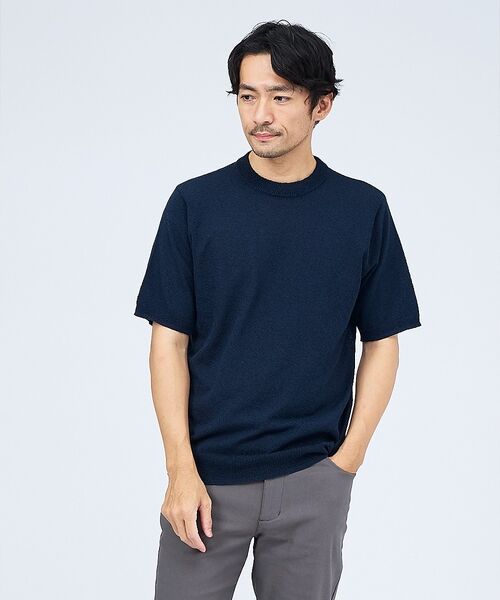 ABAHOUSE / アバハウス Tシャツ | ブークレー 半袖Tシャツ(ネイビー)