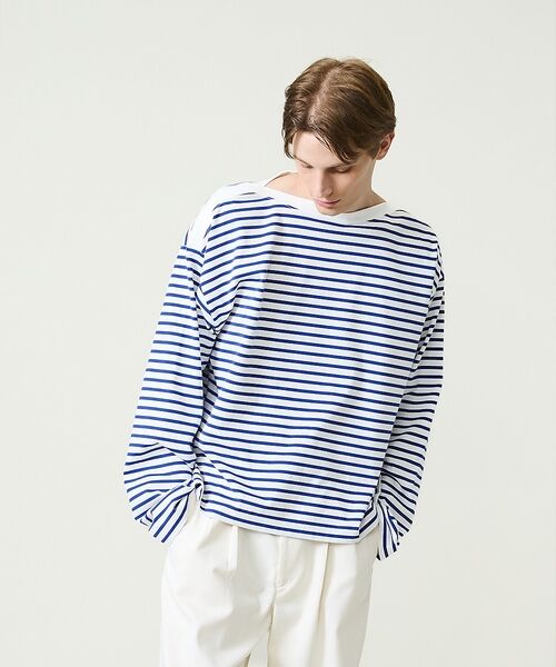 ABAHOUSE / アバハウス Tシャツ | ボートネック フレンチボーダー長袖Tシャツ / ユニセックス | 詳細10