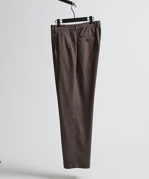 ABAHOUSE / アバハウス パンツ | 【セットアップ対応】カシミヤブレンド エアーフラノ セミワイドスラックス【予約】(ブラウン)