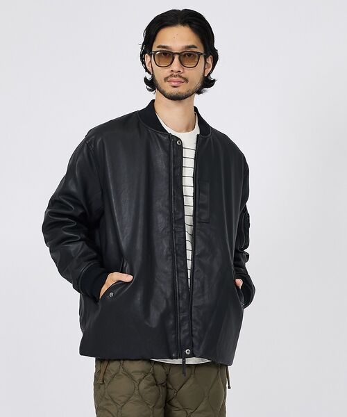 ABAHOUSE / アバハウス レザーブルゾン・ジャケット | 【TAION / タイオン】ジャパンスペシャル リバーシブル MA-1 フェイク（ブラック）