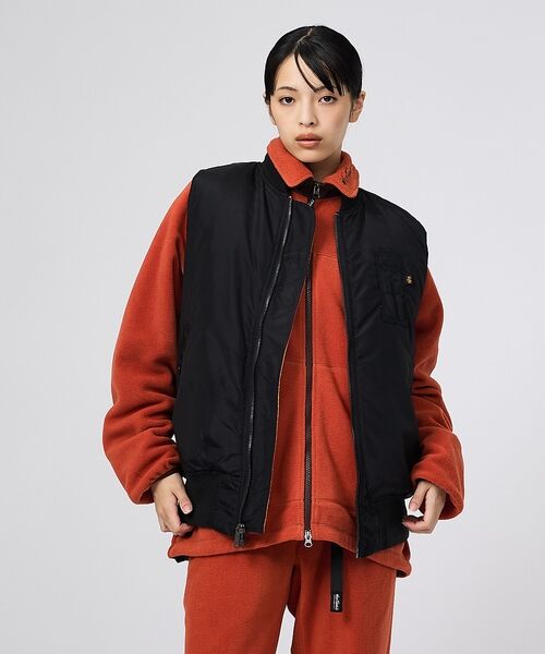 ABAHOUSE / アバハウス ブルゾン | 【ALPHA / アルファ】MA-1 RELAXED FIT VEST / リラ（ブラック）