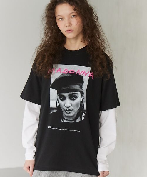 ABAHOUSE / アバハウス Tシャツ | PeterAnderson-Madonna PHOTO Tee / マドンナ /（ブラック）