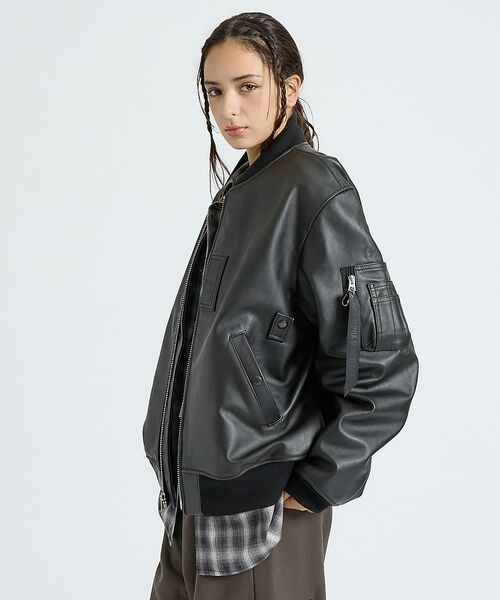 ABAHOUSE / アバハウス ブルゾン | 【Alpha Industries（アルファ インダストリーズ）】LEATHER | 詳細4