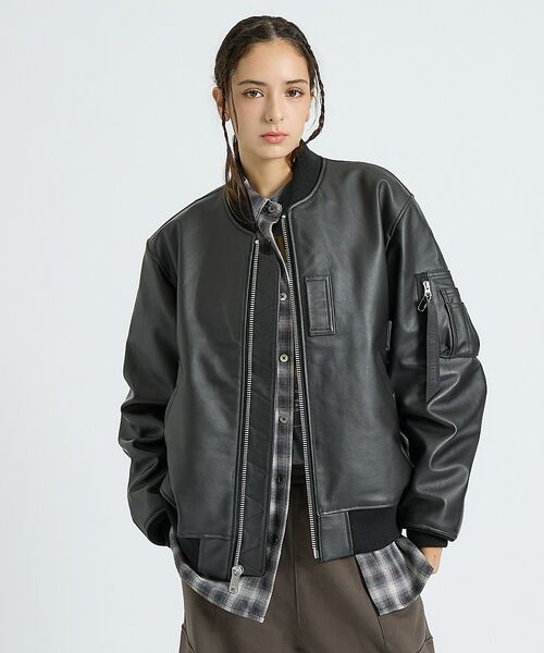 ABAHOUSE / アバハウス ブルゾン | 【Alpha Industries（アルファ インダストリーズ）】LEATHER | 詳細5