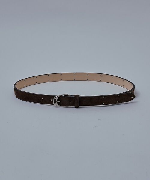 ABAHOUSE / アバハウス ベルト・サスペンダー | 【UNISEX】 KUDU NAKED LEATHER STUDS BELT /（ダークブラウン）