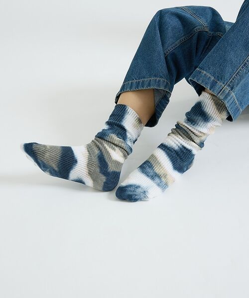 ABAHOUSE / アバハウス ソックス | 【YUQRI / ユクリ】Crispy  tie-dye / 靴下 / タイダイ（ブルー系その他1）