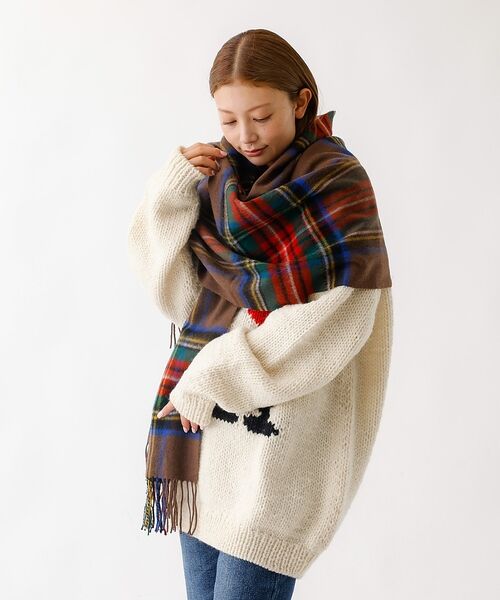 ABAHOUSE / アバハウス マフラー・ショール・スヌード・ストール | 【TWEEDMILL / ツイードミル】大判チェック柄ストール / チェックスト | 詳細12