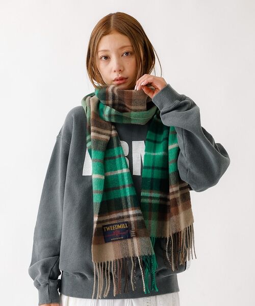 ABAHOUSE / アバハウス マフラー・ショール・スヌード・ストール | 【TWEEDMILL / ツイードミル】Lambswool Scarf  / ラ（グリーン系その他1）