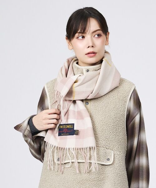 ABAHOUSE / アバハウス マフラー・ショール・スヌード・ストール | 【TWEEDMILL / ツイードミル】Lambswool Scarf  / ラ（ベージュ系その他1）