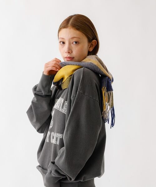 ABAHOUSE / アバハウス マフラー・ショール・スヌード・ストール | 【TWEED MILL/ツイードミル】ラムウールチェック柄ストール/ユニセックス（イエロー系その他1）