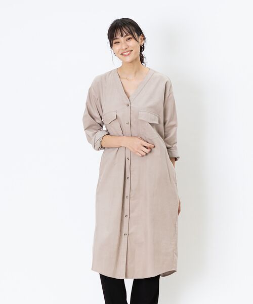 セール Ecru コーデュロイシャツワンピース ワンピース Abahouse Mavie アバハウス マヴィ ファッション通販 タカシマヤファッションスクエア
