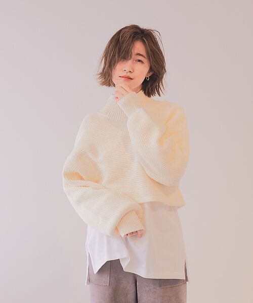 セール Ecru 横畦ハイネックロンtコンビセット ニット セーター Abahouse Mavie アバハウス マヴィ ファッション通販 タカシマヤファッションスクエア