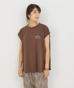 フレンチオーバー刺繍Tシャツ