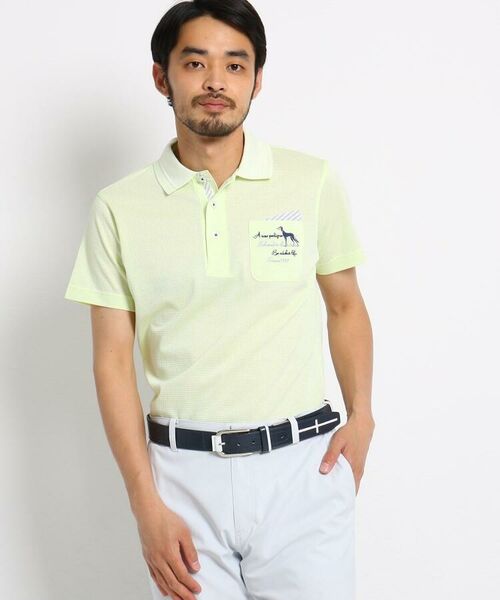 吸水速乾 胸ポケット付きミニチェック半袖ポロシャツ メンズ ポロシャツ Adabat アダバット ファッション通販 タカシマヤファッションスクエア