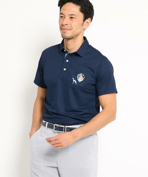 吸水速乾 Uvカット 胸ポケット付きボタニカル柄半袖ポロシャツ メンズ ポロシャツ Adabat アダバット ファッション通販 タカシマヤファッションスクエア