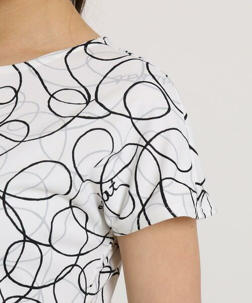 セール 本体 円 税 ラインアート柄半袖ワンピース レディース ミニ丈 ひざ丈ワンピース Adabat アダバット ファッション通販 タカシマヤファッションスクエア