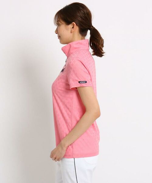 セール シャドーダイヤ柄半袖ハーフジップポロシャツ レディース ポロシャツ Adabat アダバット ファッション通販 タカシマヤファッションスクエア