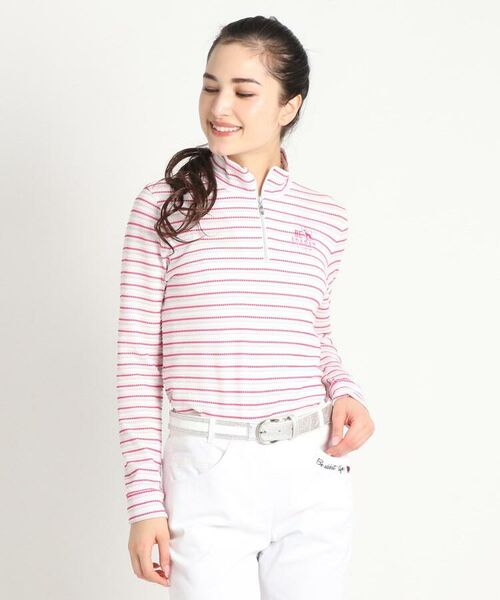 セール 吸水速乾 Uvカット ハーフジップボーダー 長袖シャツ カットソー Adabat アダバット ファッション通販 タカシマヤファッションスクエア